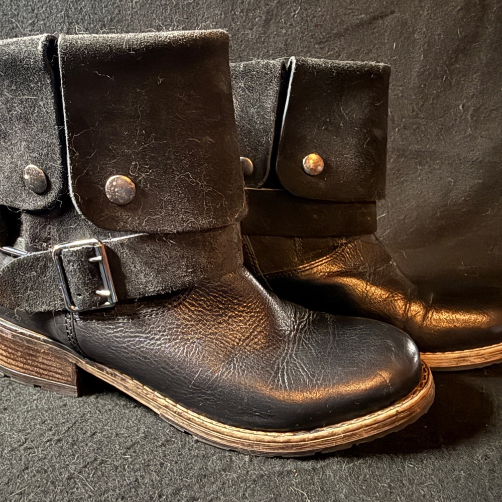 Clarks Black Combat & Moto Boots